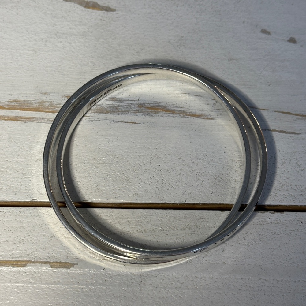 Tiffany & Co. Sterling Silver 1837 Interlocking Circles Bangles - Picture 4 of 7